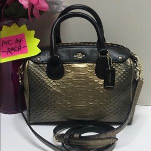 Coach Bennett 36657 Gold Snake Crossbody Bag Purse